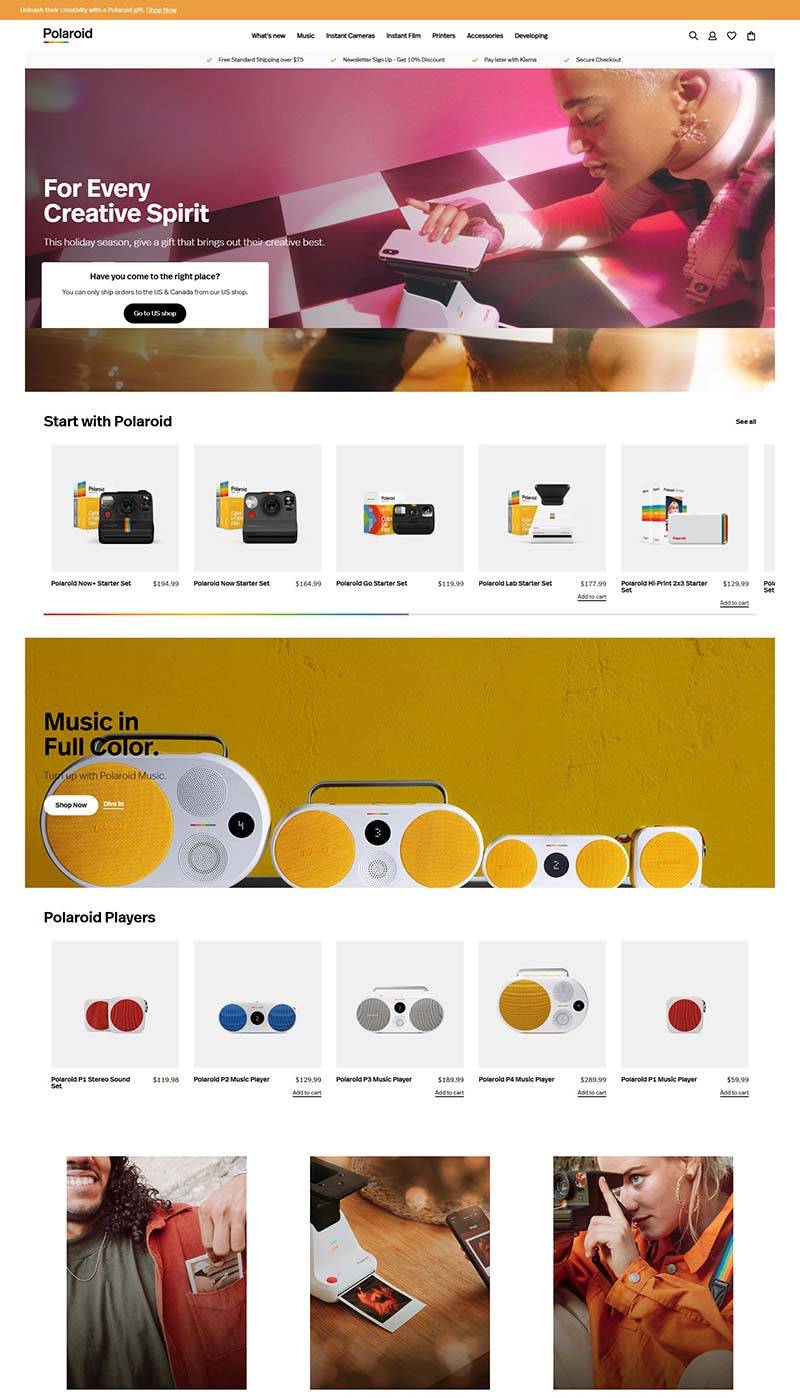 Polaroid 美国复古翻新相机购物网站