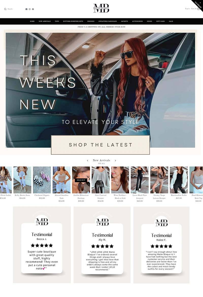 Matte Blaque 美国女性服装在线购物网站