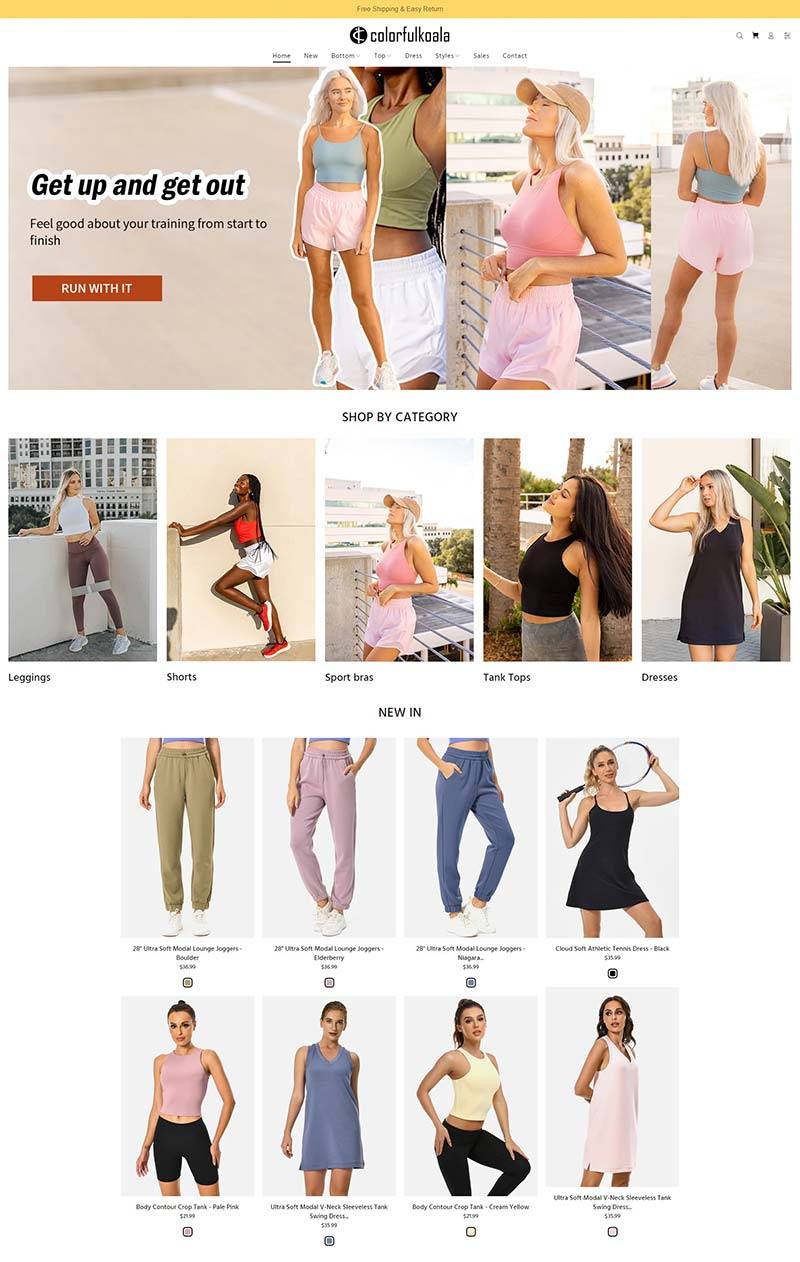 Colorfulkoala 美国运动女装品牌购物网站
