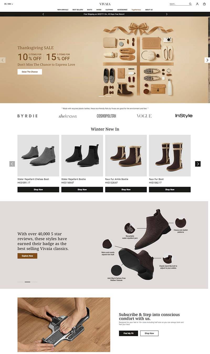 VIVAIA 美国奢华环保女鞋购物网站