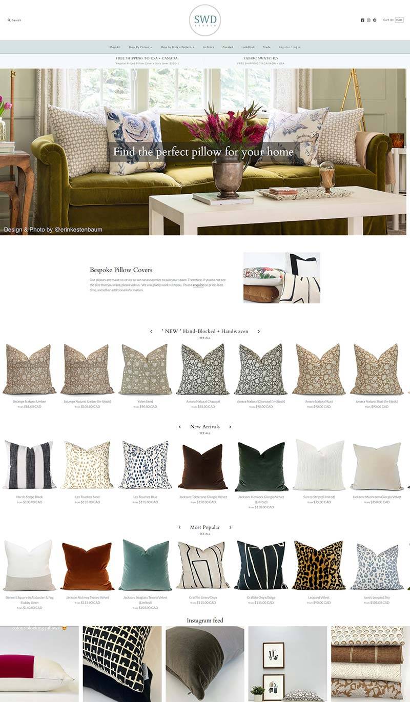 SWD STUDIO 加拿大设计师奢华枕套购物网站