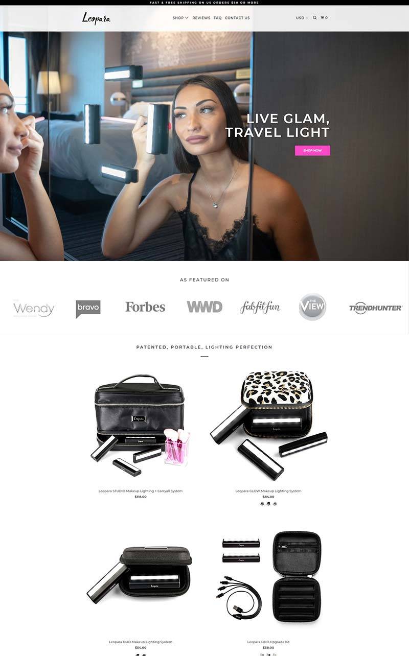 The Leopara Group 美国化妆师便捷照明设备购物网站