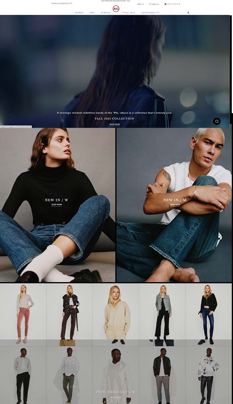 AG Jeans 美国高级牛仔服饰品牌购物网站