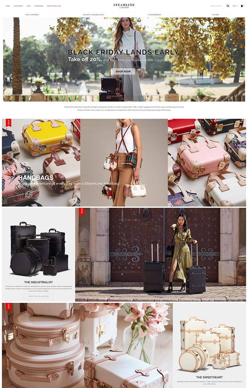 Steamline Luggage 美国时尚旅行手提箱购物网站