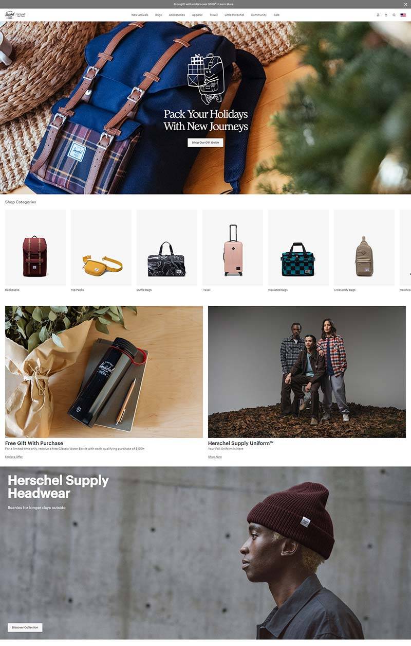 Herschel Supply Co 加拿大背包配饰品牌购物网站