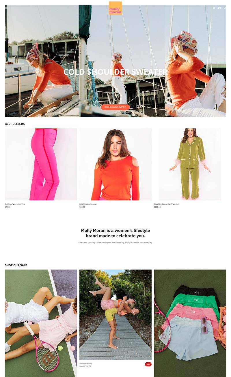 Molly Moran 美国女性生活方式品牌购物网站
