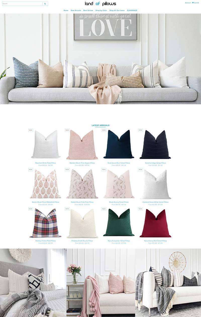 Land of Pillows 美国知名抱枕品牌购物网站