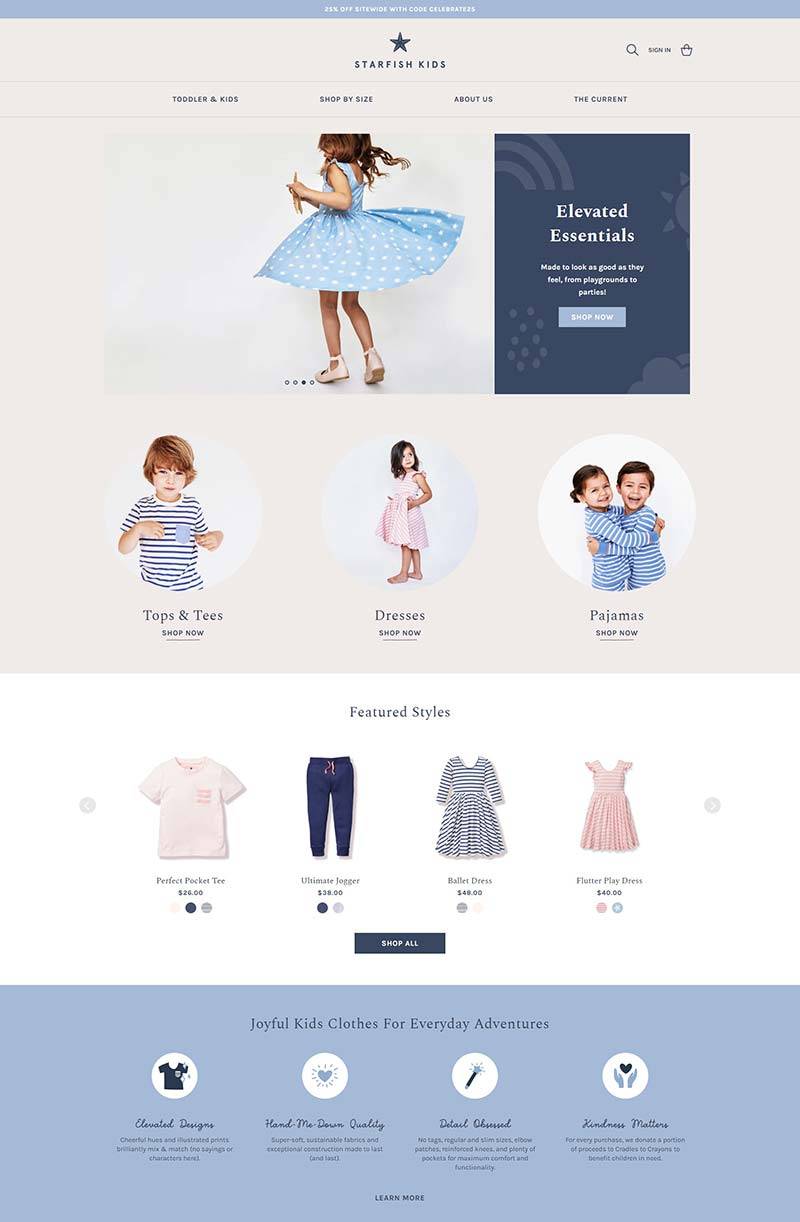 Starfish Kids 美国高级时尚童装品牌购物网站