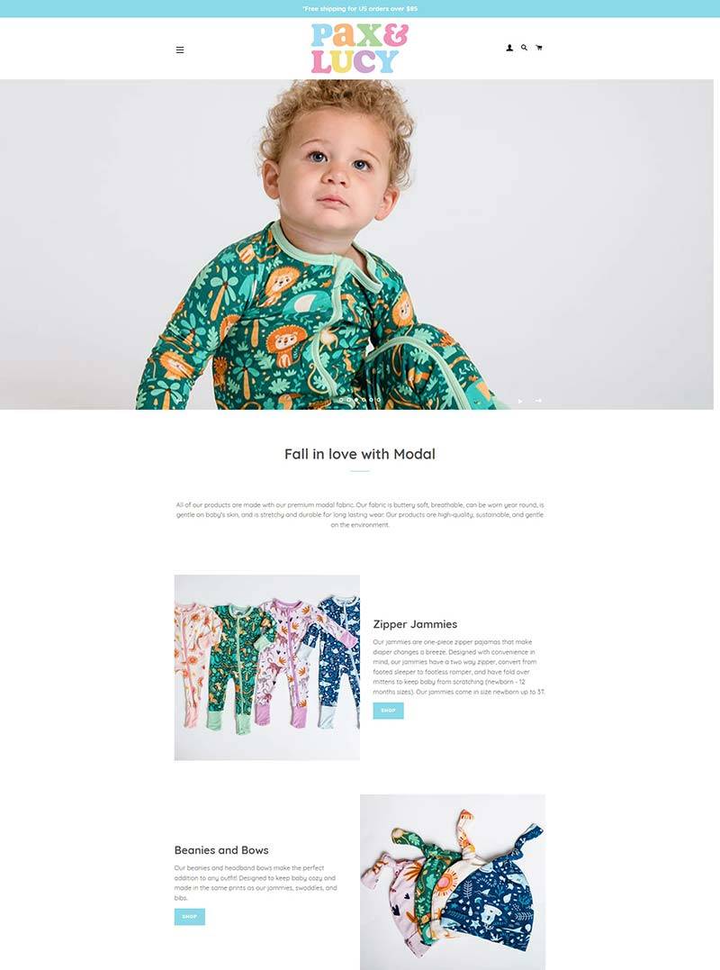 Pax & Lucy 美国婴儿连体衣购物网站