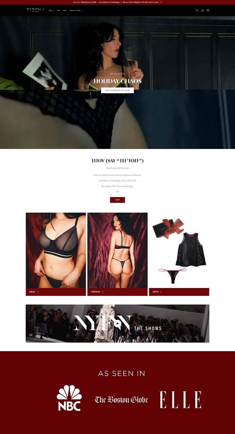 TITOV 美国私密性感内衣购物网站