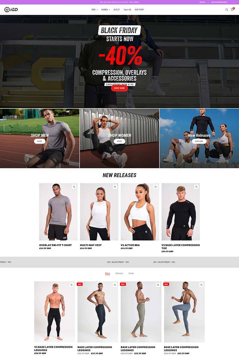iGD Sport 英国知名运动服饰购物网站