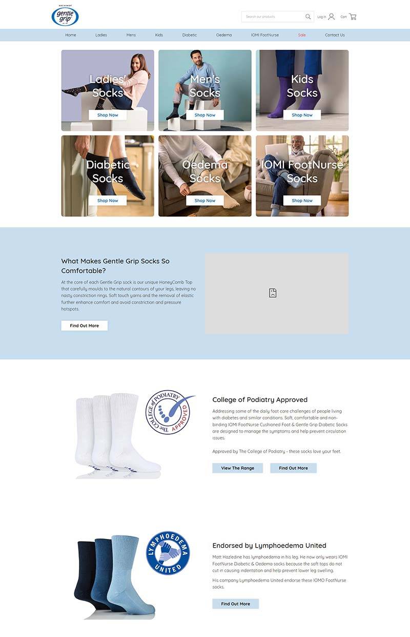 Gentle Grip 英国功能型袜子购物网站