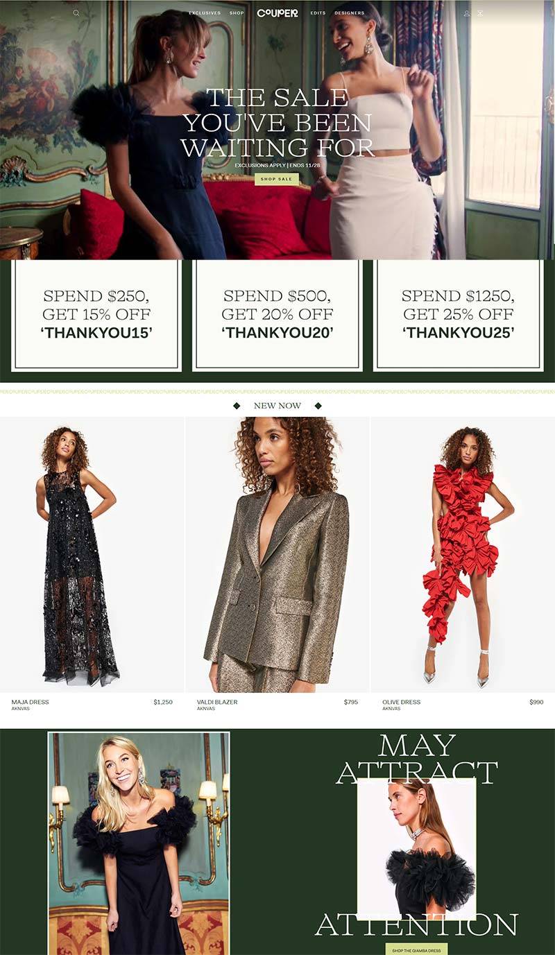 COUPER 美国奢侈时装品牌购物网站