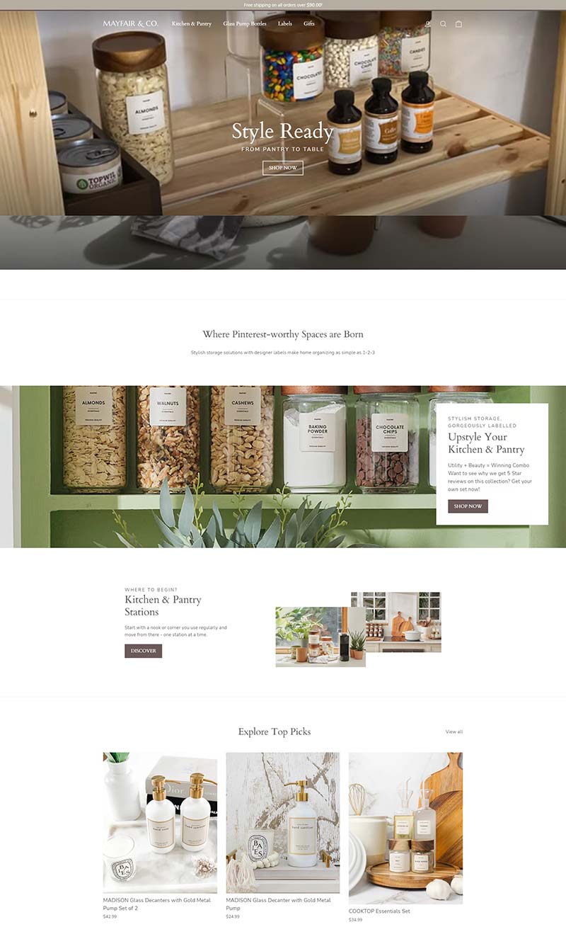 Mayfair & Co 美国食品储藏器皿购物网站