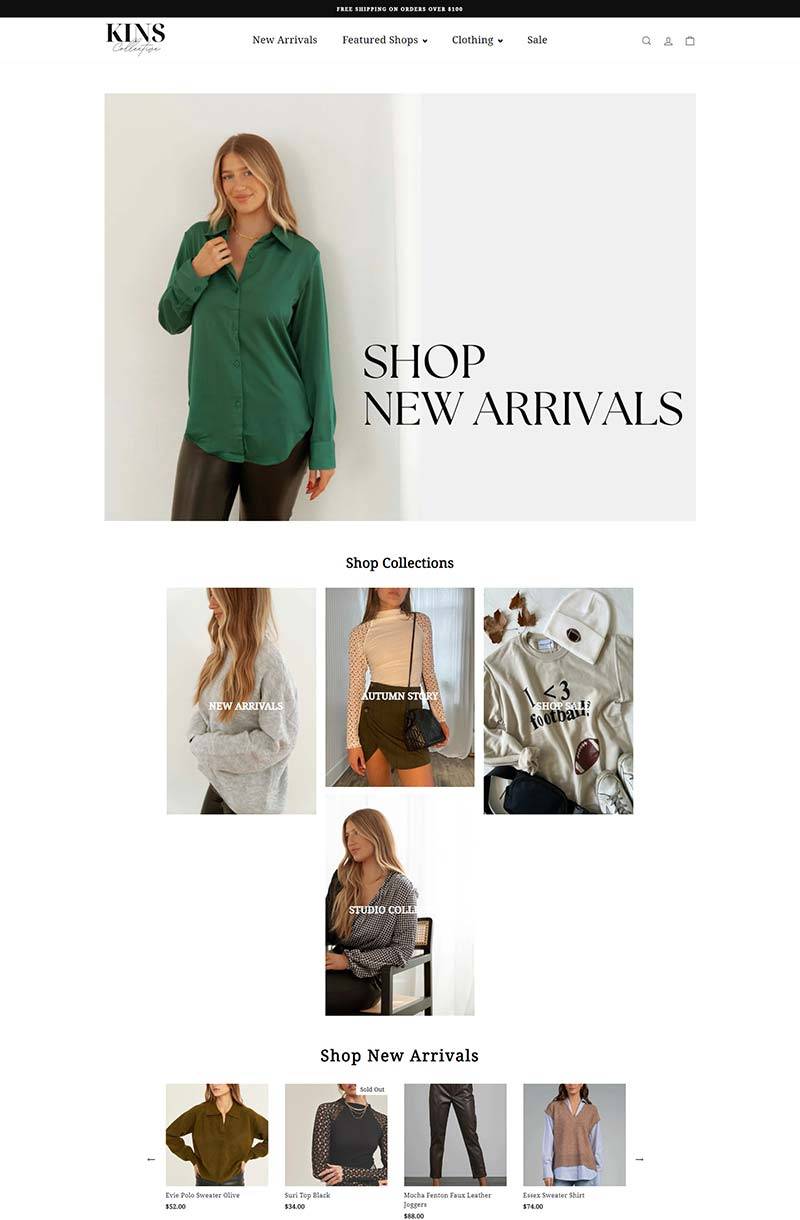 Kins Collective 美国女性时装购物商店