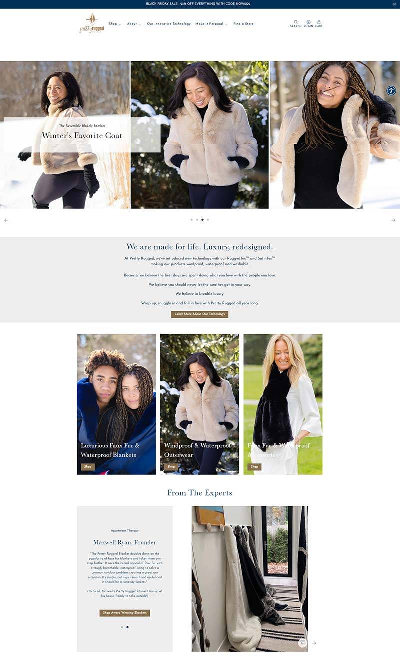 Pretty Rugged 美国奢华保暖毯购物网站
