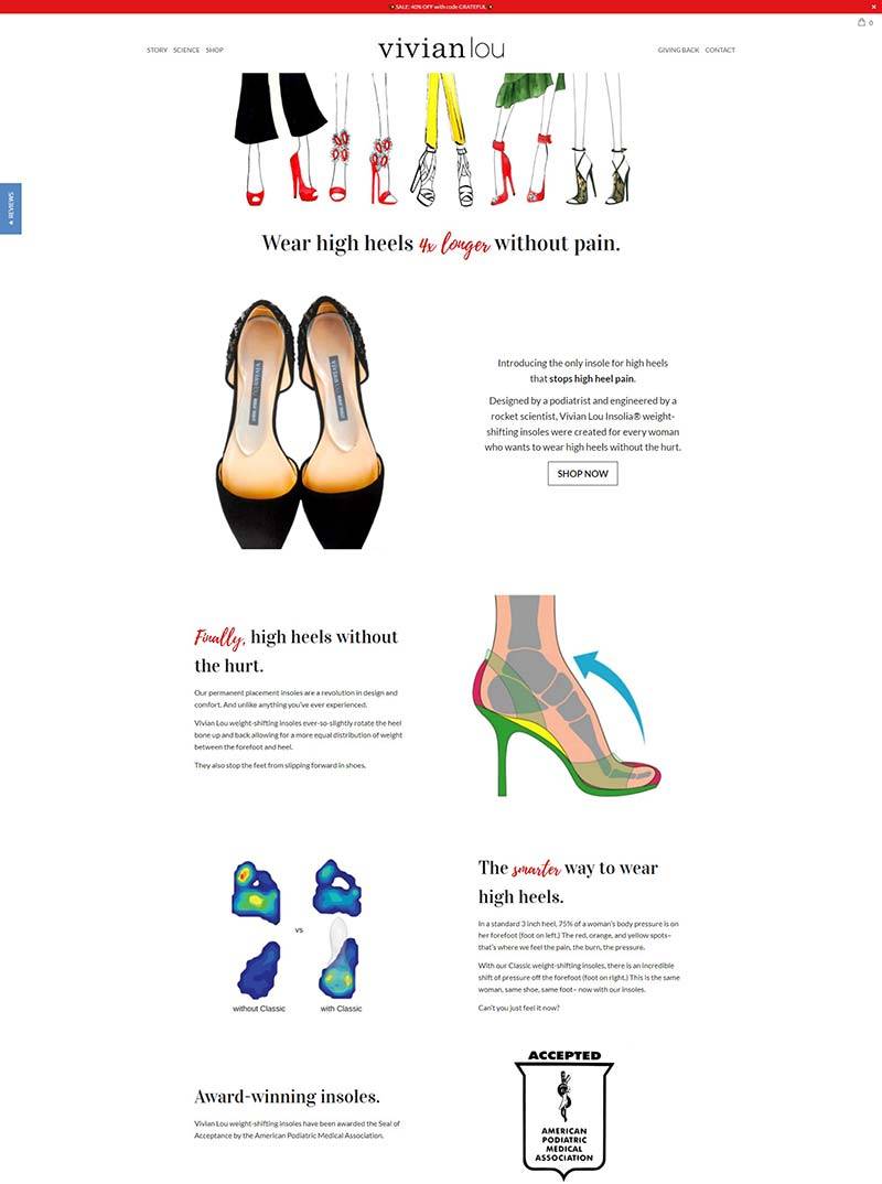 Vivian Lou 美国高跟鞋鞋垫购物网站