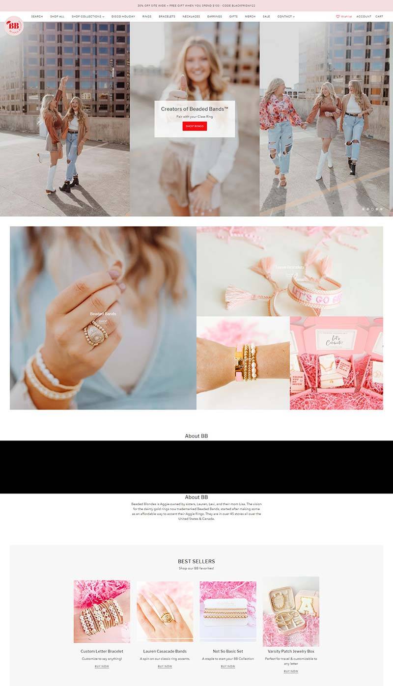 Beaded Blondes 美国奢华金饰品牌购物网站