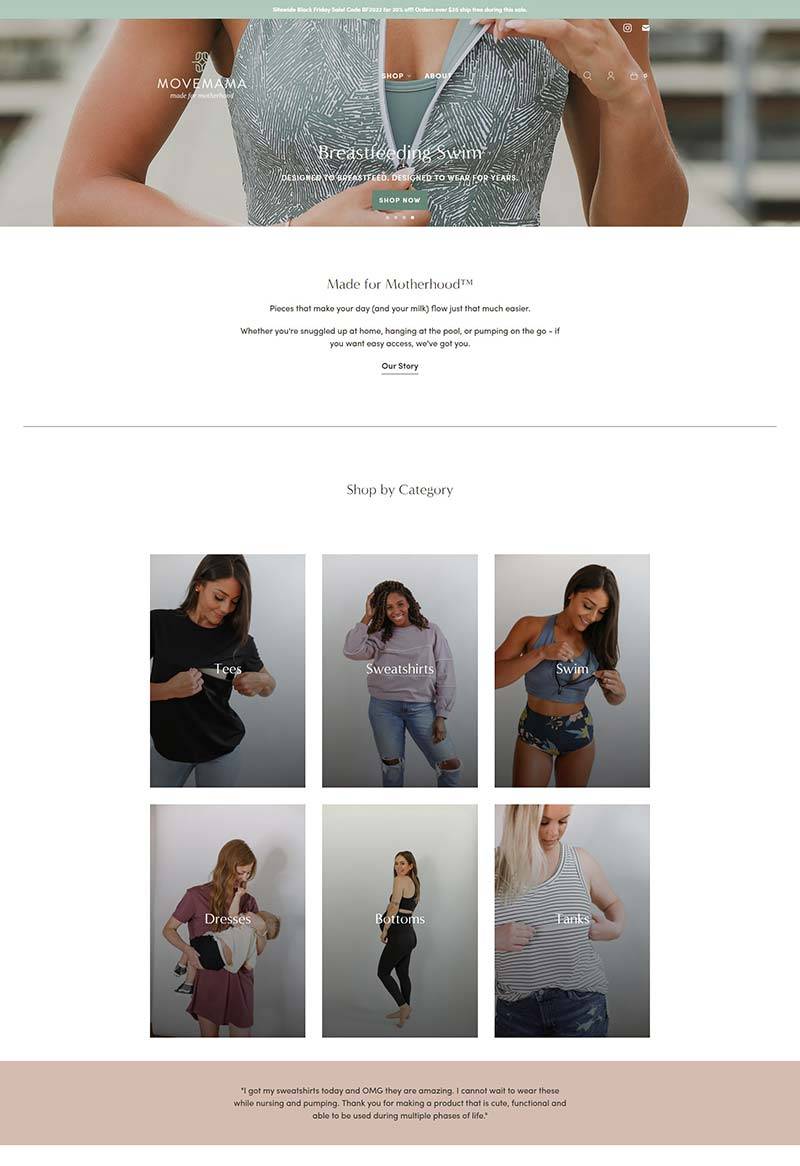 Movemama Apparel 美国孕妇哺乳装购物网站