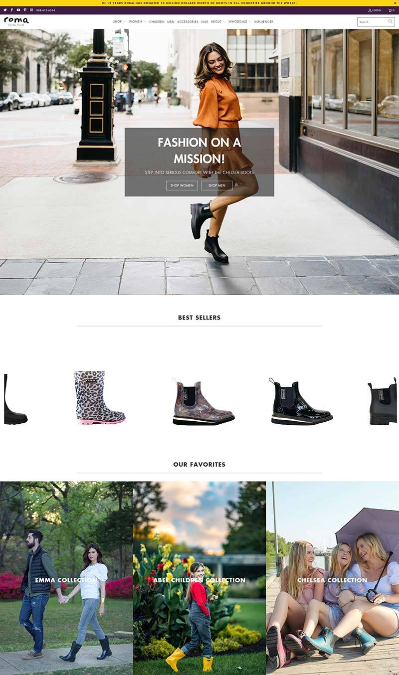Roma Boots 美国时尚雨靴品牌购物网站