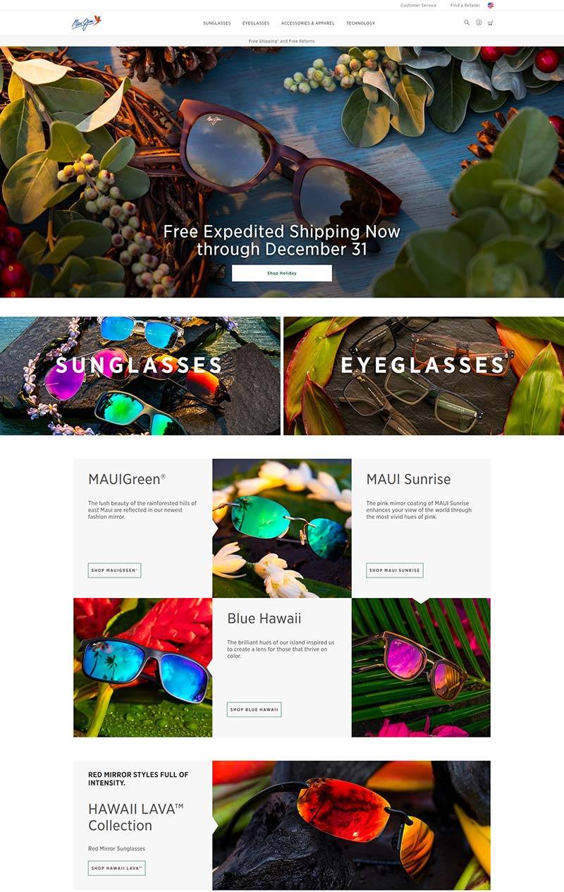 Maui Jim 美国时尚太阳镜品牌购物网站