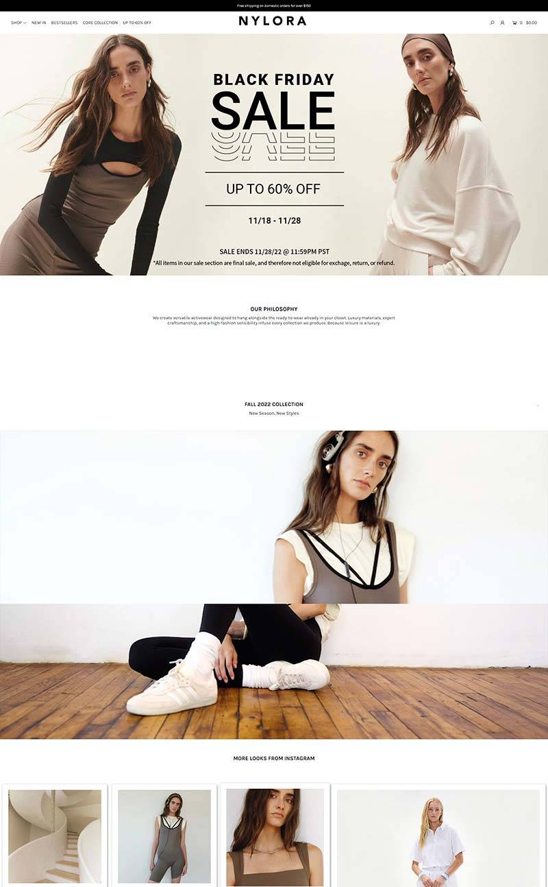 Nylora 美国运动休闲女装品牌购物网站