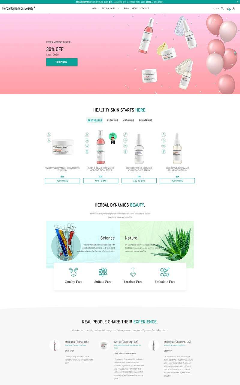 Herbal Dynamics Beauty 美国天然护肤品购物网站