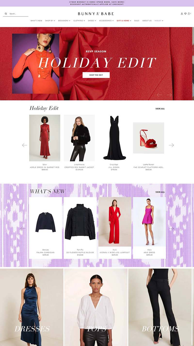 Bunny & Babe 美国设计师时尚女装购物网站