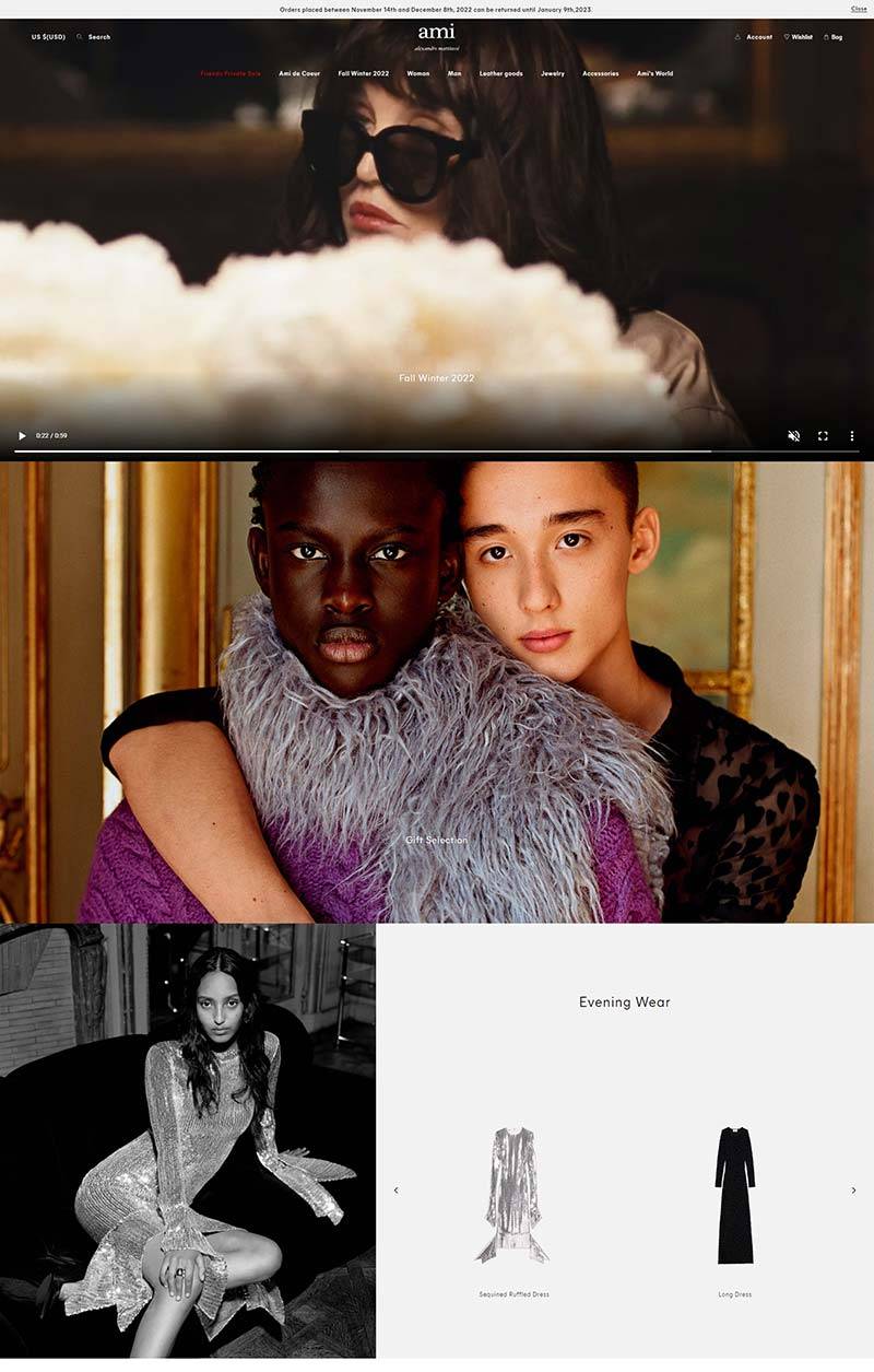 Ami Paris 法国设计师时装品牌购物网站
