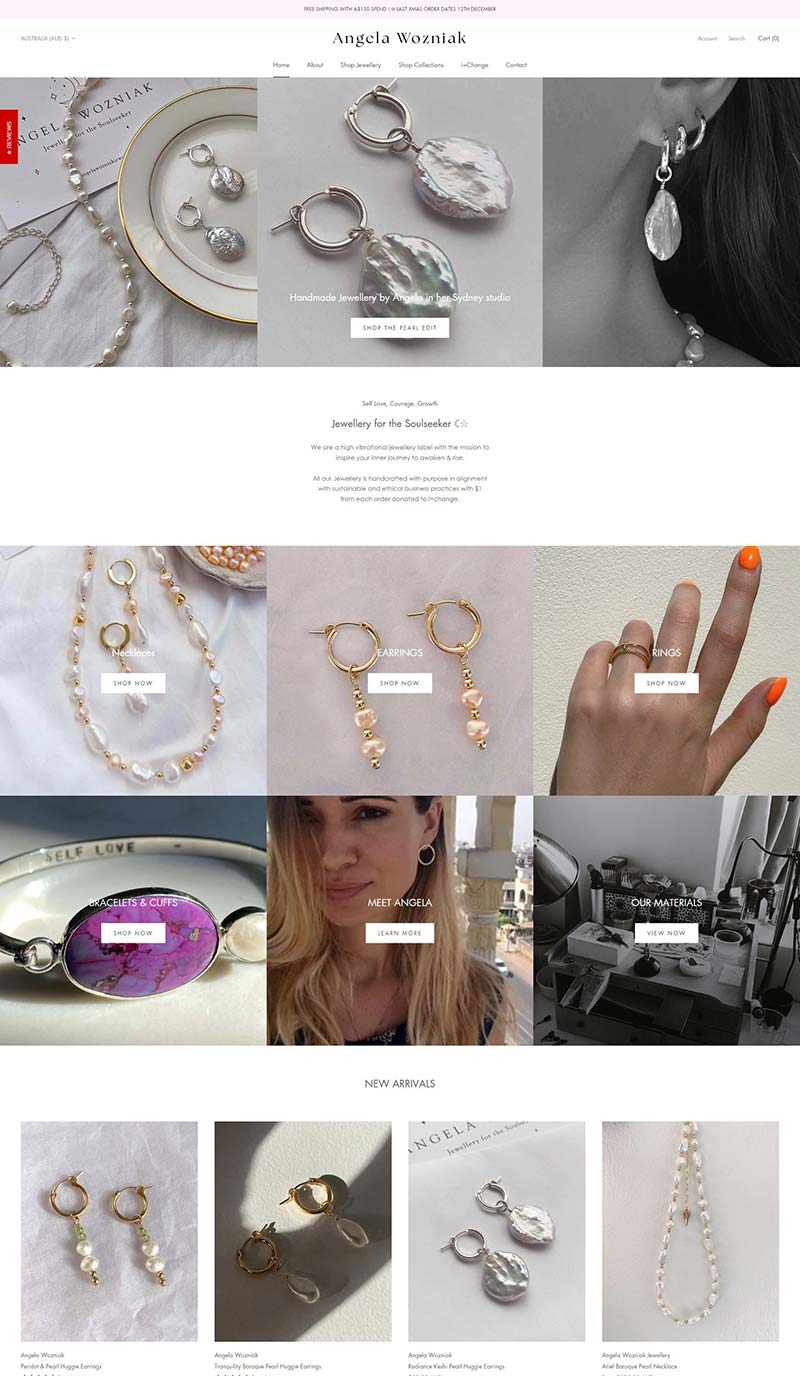 Angela Wozniak 澳大利亚手工珠宝品牌购物网站