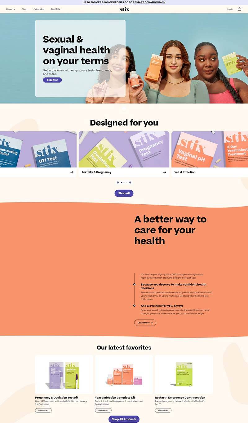 Stix 美国女性健康保健品购物网站