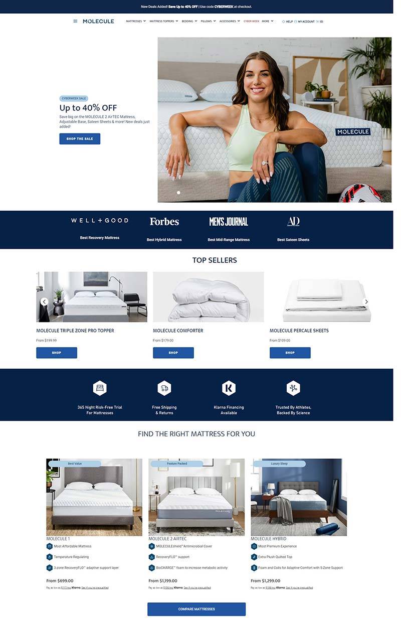 MOLECULE 美国睡眠床垫品牌购物网站