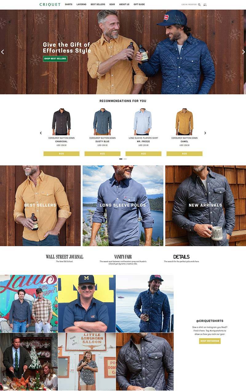 Criquet Apparel 美国板球衬衫服装购物网站