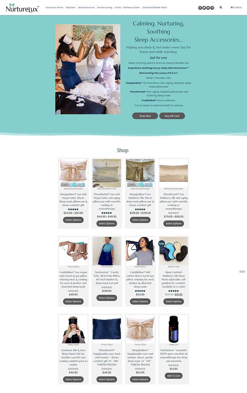 NurtureLux 美国睡眠护理产品购物网站