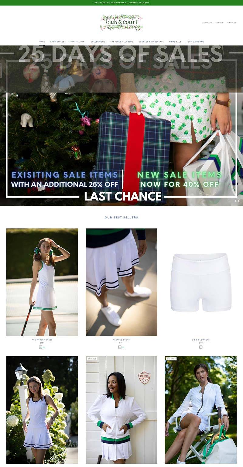 Club & Court 美国休闲网球女装购物网站