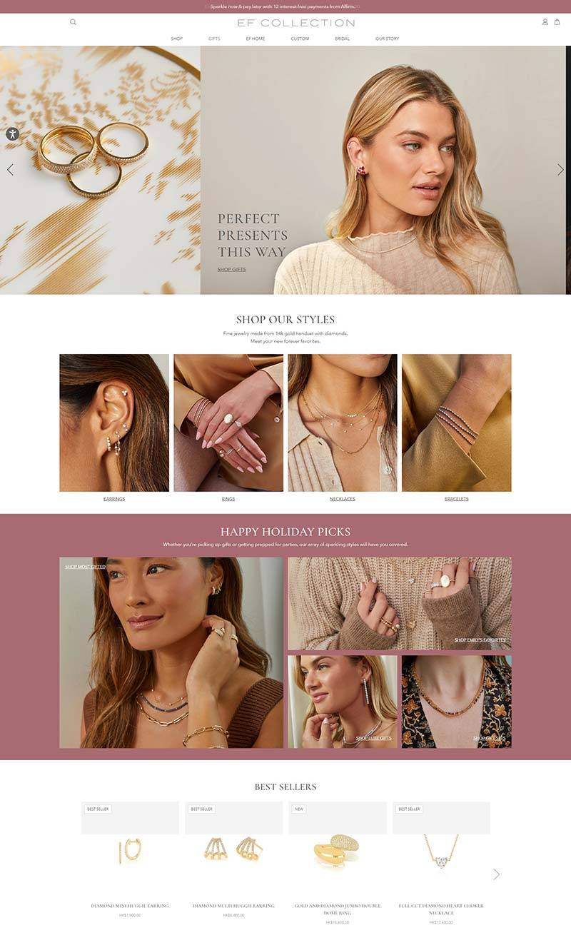 EF Collection 美国高级珠宝品牌购物网站