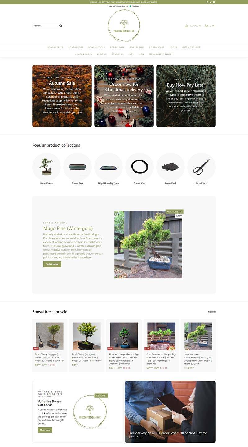 Yorkshire Bonsai 英国居家植物盆栽订购网站