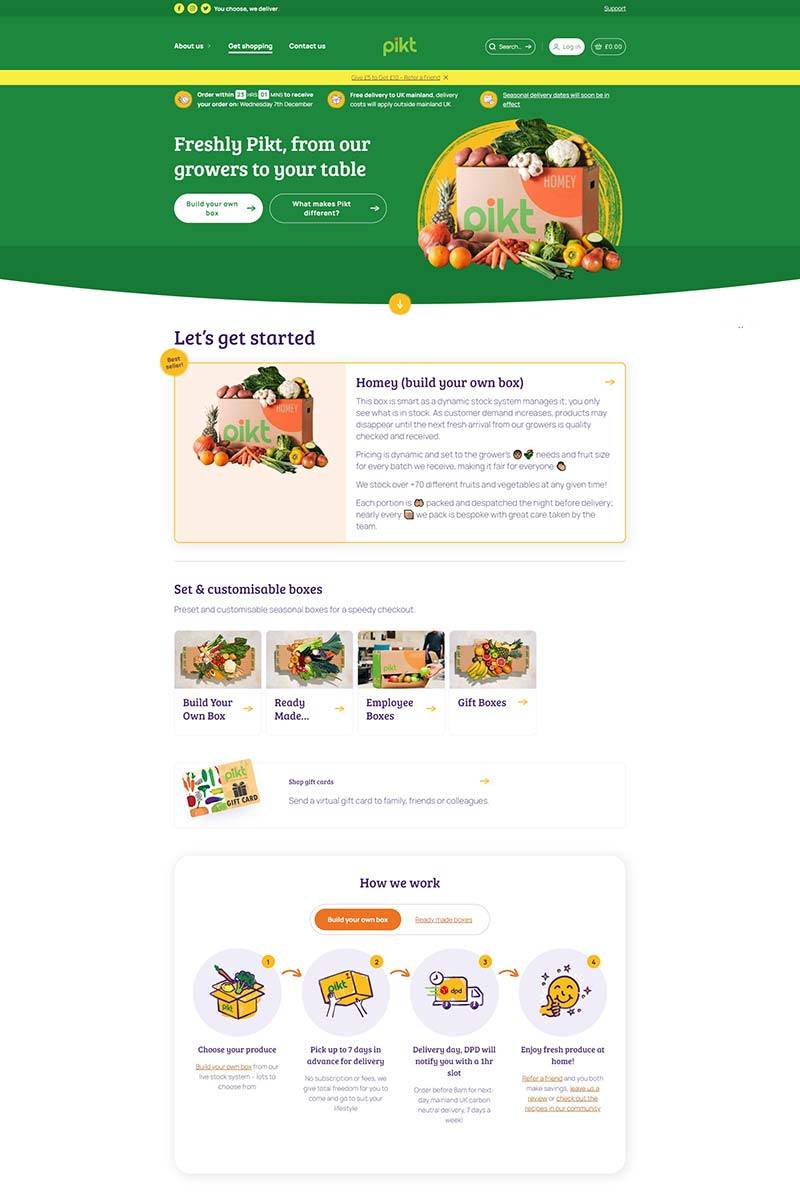 Pikt Fresh 英国有机水果蔬菜订购网站
