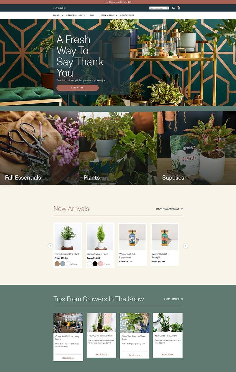 Greendigs 美国在线植物花卉订购网站