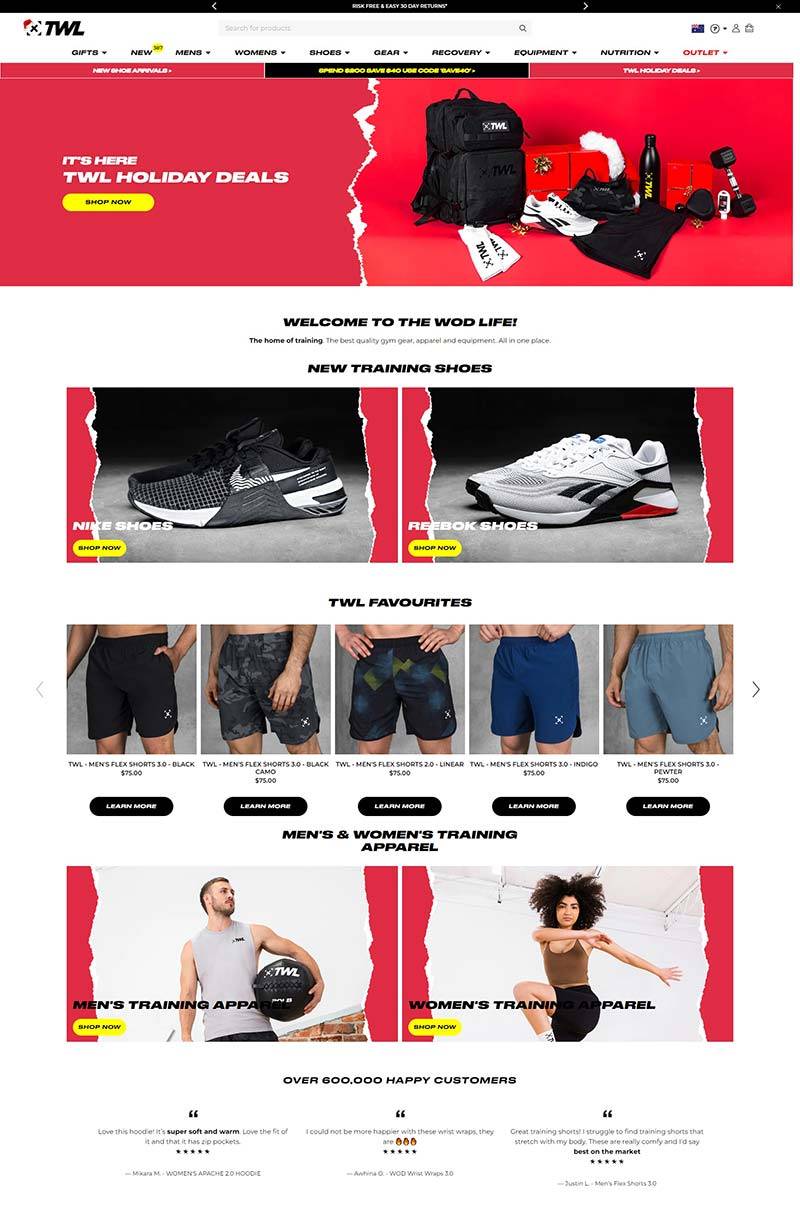 The WOD Life  澳大利亚健身鞋服品牌购物网站