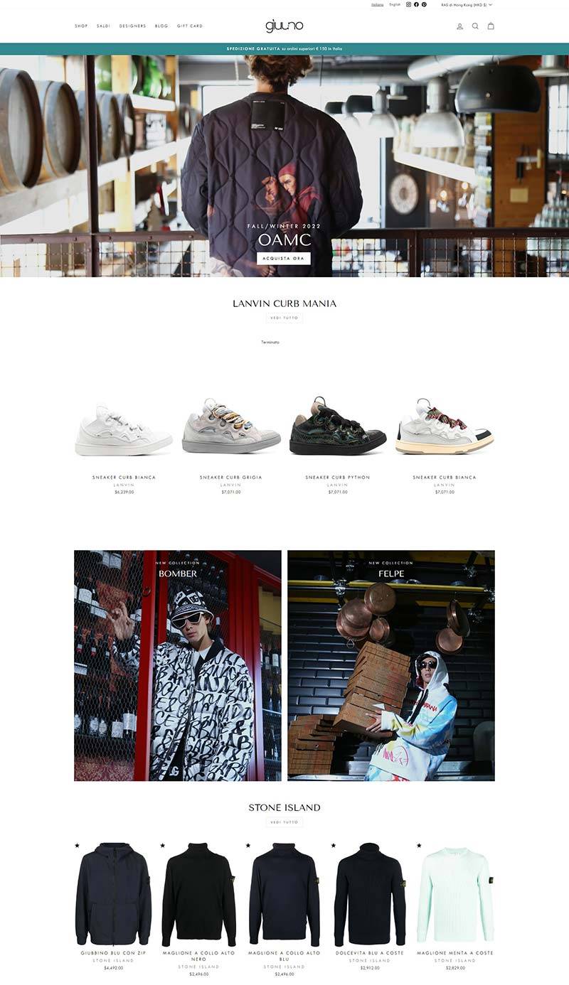 Giuuno Store 意大利精品鞋服品牌购物网站