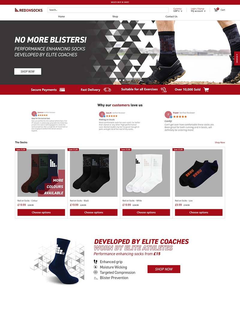 Red On Socks 英国功能性护足袜购物网站