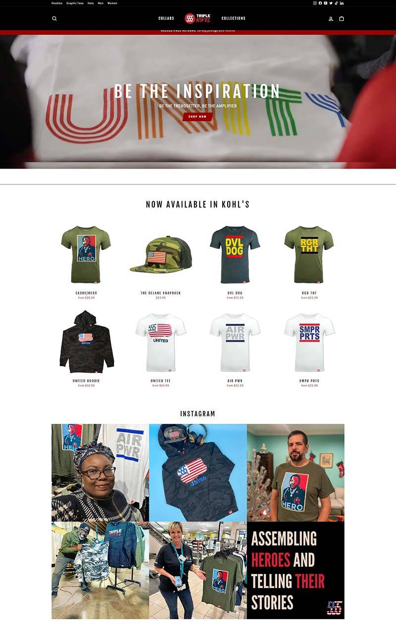 Triple Nikel 美国限量T恤服饰购物网站