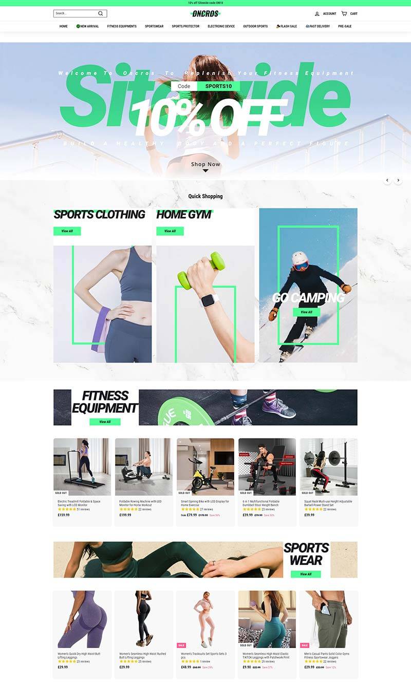 ONCROS 英国健身器材及服饰购物网站