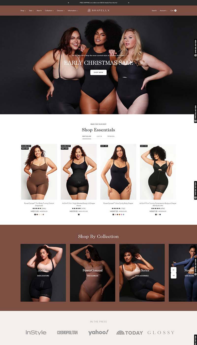 Shapellx US 美国时尚女性塑身衣品牌购物网站