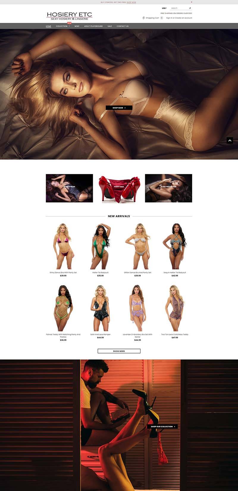 Hosiery Etc 美国性感情趣内衣购物网站