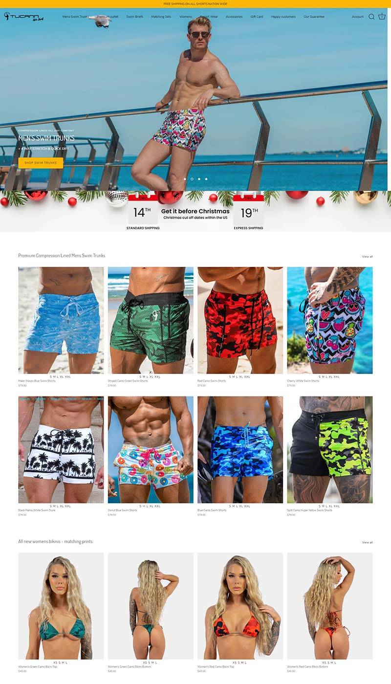 Tucann 澳大利亚男士泳衣品牌购物网站