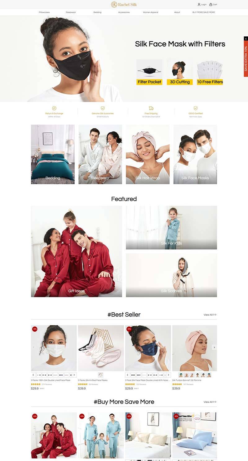 RachelSilk 中国蚕丝睡衣品牌北美购物官网
