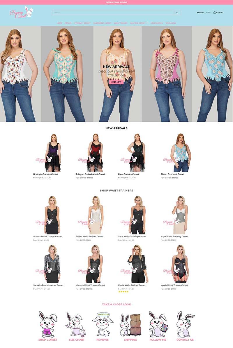 Bunny Corsets 美国女性紧身胸衣品牌购物网站