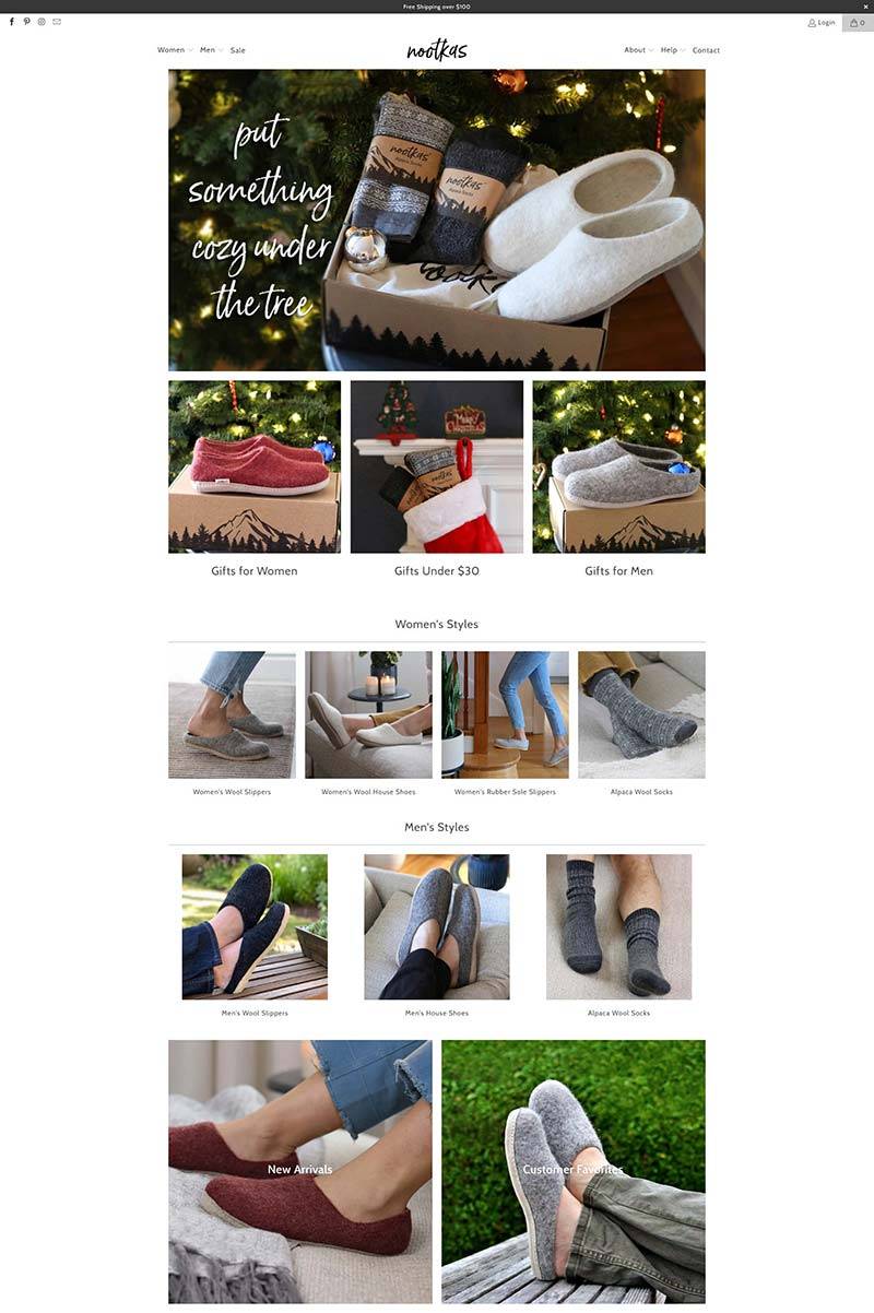 Nootkas 美国天然羊毛鞋品牌购物网站
